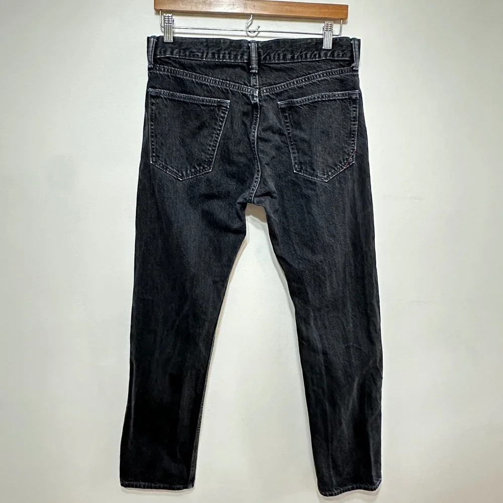Banana Republic Slim Fit Jeans Mens 32x30 Black Denim Faded Casual Pants Grunge - Picture 8 of 9